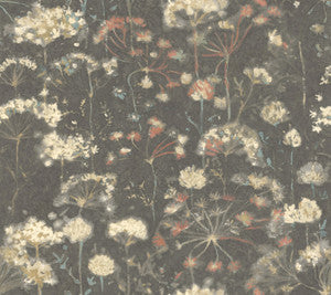 Botanical Fantasy Black Wallpaper by Candice Olson