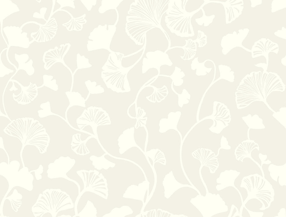 Gingko Trail Cream Wallpaper by Candice Olson Candice Olson Botanical Dreams Covers about 60.8 square feet 27-in by 27-ft long roll Unpasted 20.5 - Fabric Carolina -