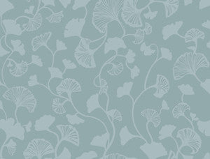 Gingko Trail Blue Wallpaper by Candice Olson
