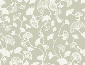 Gingko Trail Green Wallpaper by Candice Olson
