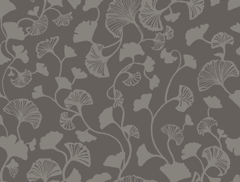 Gingko Trail Black Wallpaper by Candice Olson Candice Olson Botanical Dreams Covers about 60.8 square feet 27-in by 27-ft long roll Unpasted 20.5 - Fabric Carolina -