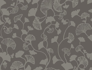 Gingko Trail Black Wallpaper by Candice Olson