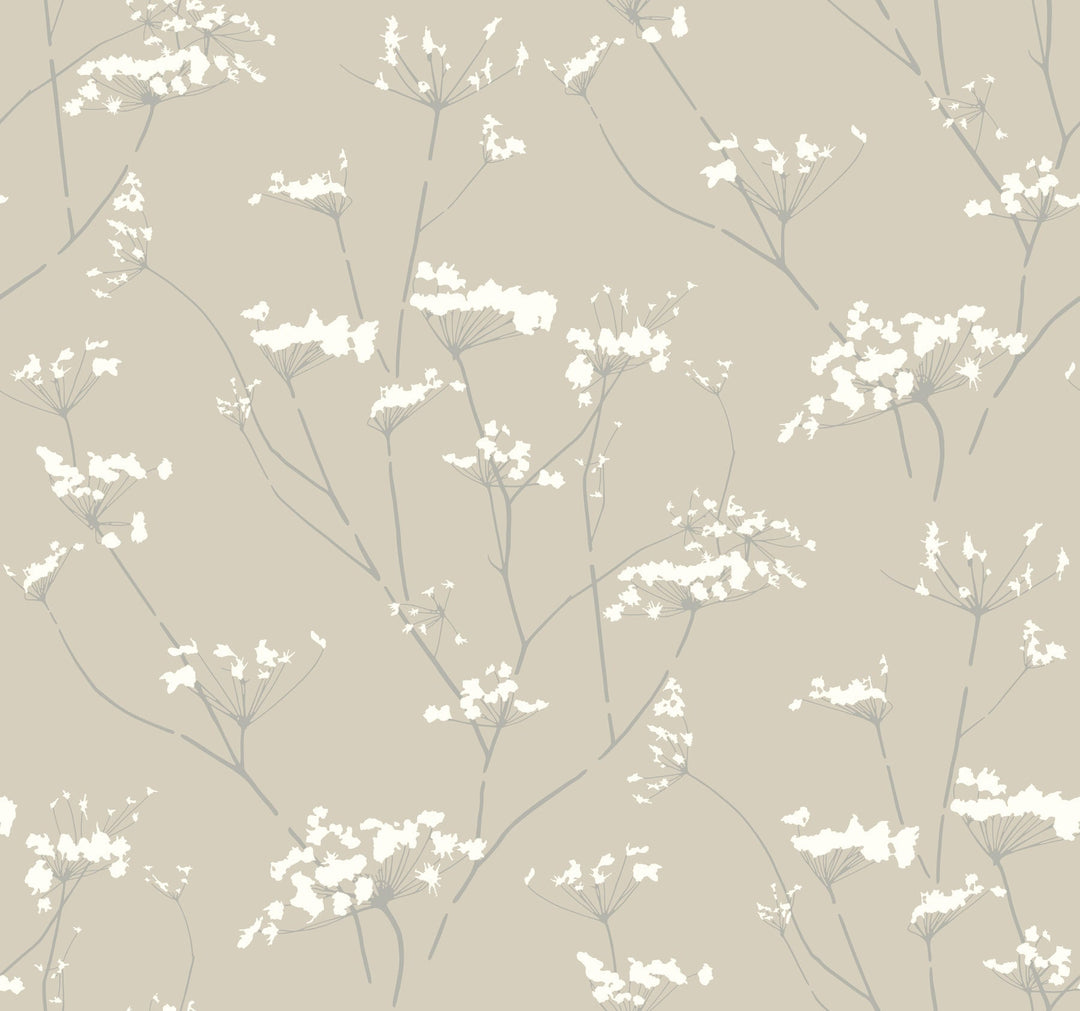Enchanted Tan Wallpaper by York Wallcoverings Designer