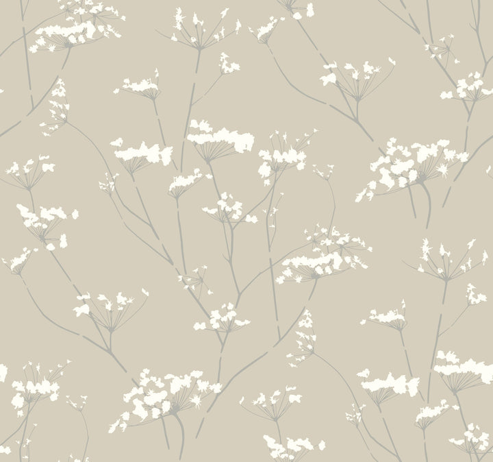 Enchanted Tan Wallpaper by York Wallcoverings Designer