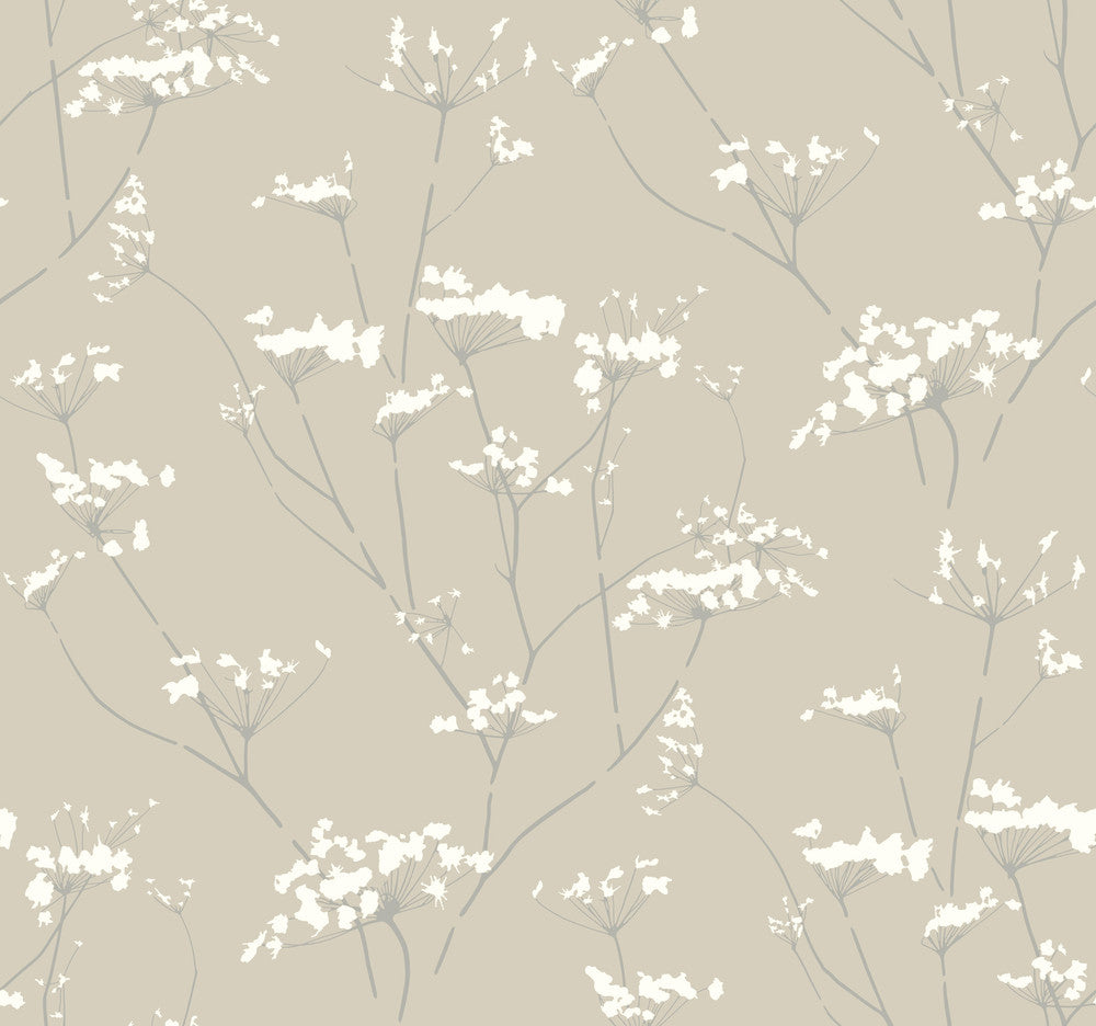 Enchanted Tan Wallpaper by Candice Olson Candice Olson Botanical Dreams Covers about 60.8 square feet 27-in by 27-ft long roll Unpasted 25.25 - Fabric Carolina -
