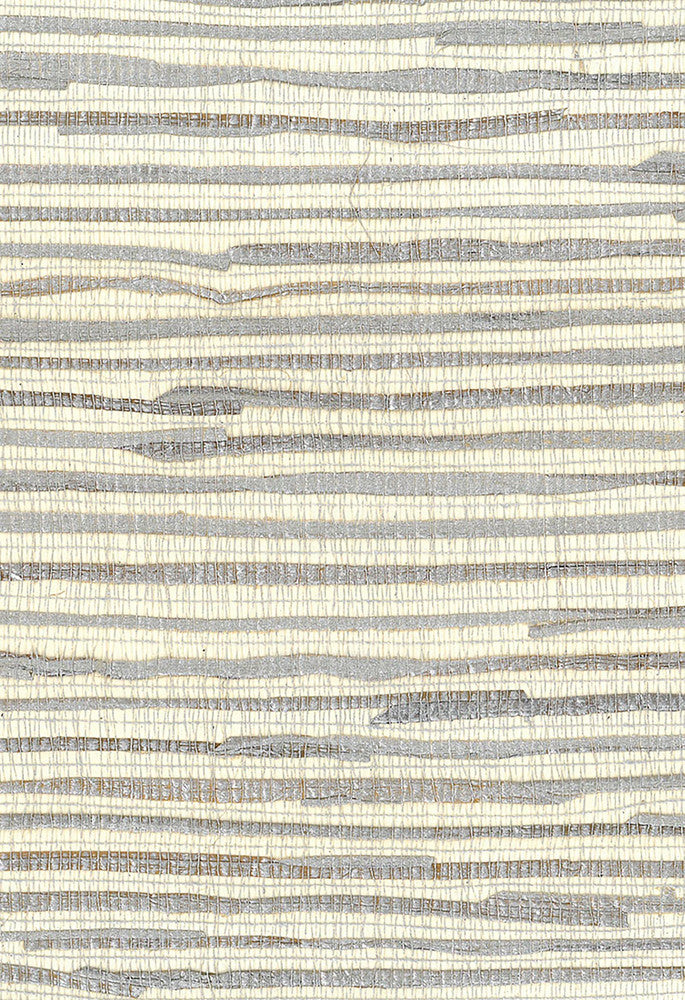 Java Grass Metallic Silver, Off White by Seabrook Wallpaper Natural Resource China 72 0" 36" - Fabric Carolina -
