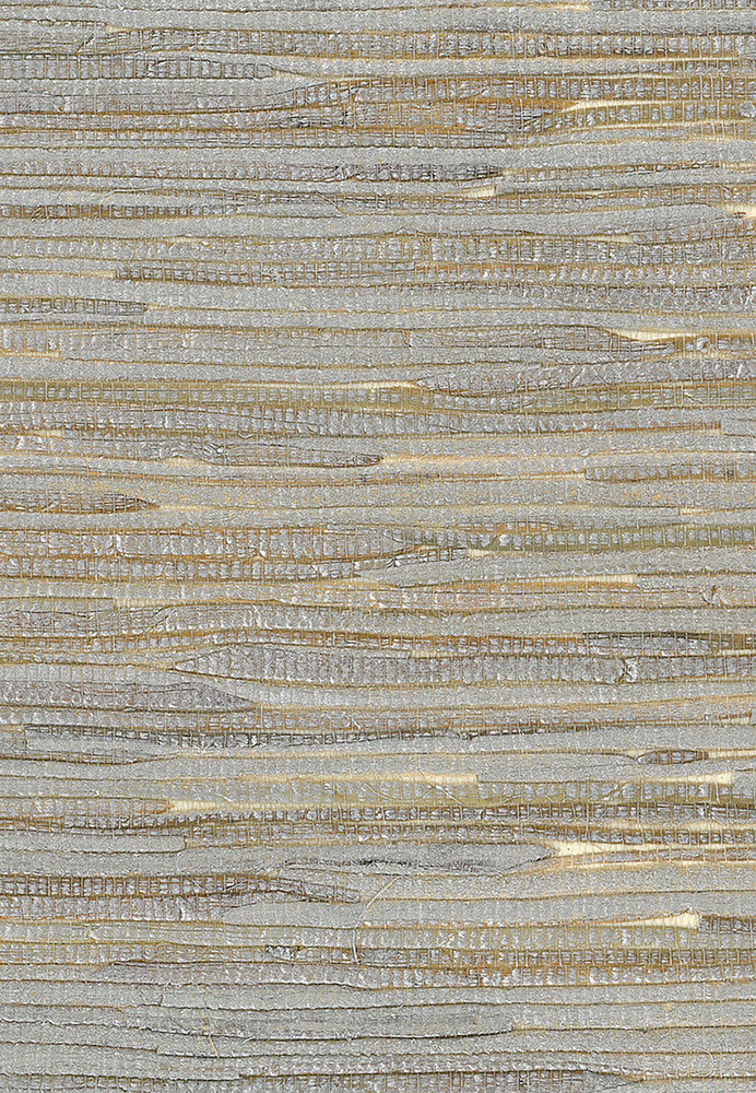 Java Grass Metallic Silver, Off White by Seabrook Wallpaper Natural Resource China 72 0" 36" - Fabric Carolina -