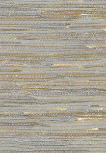 Java Grass Metallic Silver, Off White by Seabrook Wallpaper