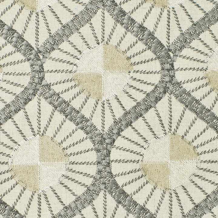 Nature 2 Stone by Stout Fabric Rainbow Library Dove/Charcoal 40% Cotton 60% Linen Embroidery INDIA Horizontal: 3.5 and Vertical: 5.25 51.12 in - Fabric Carolina -