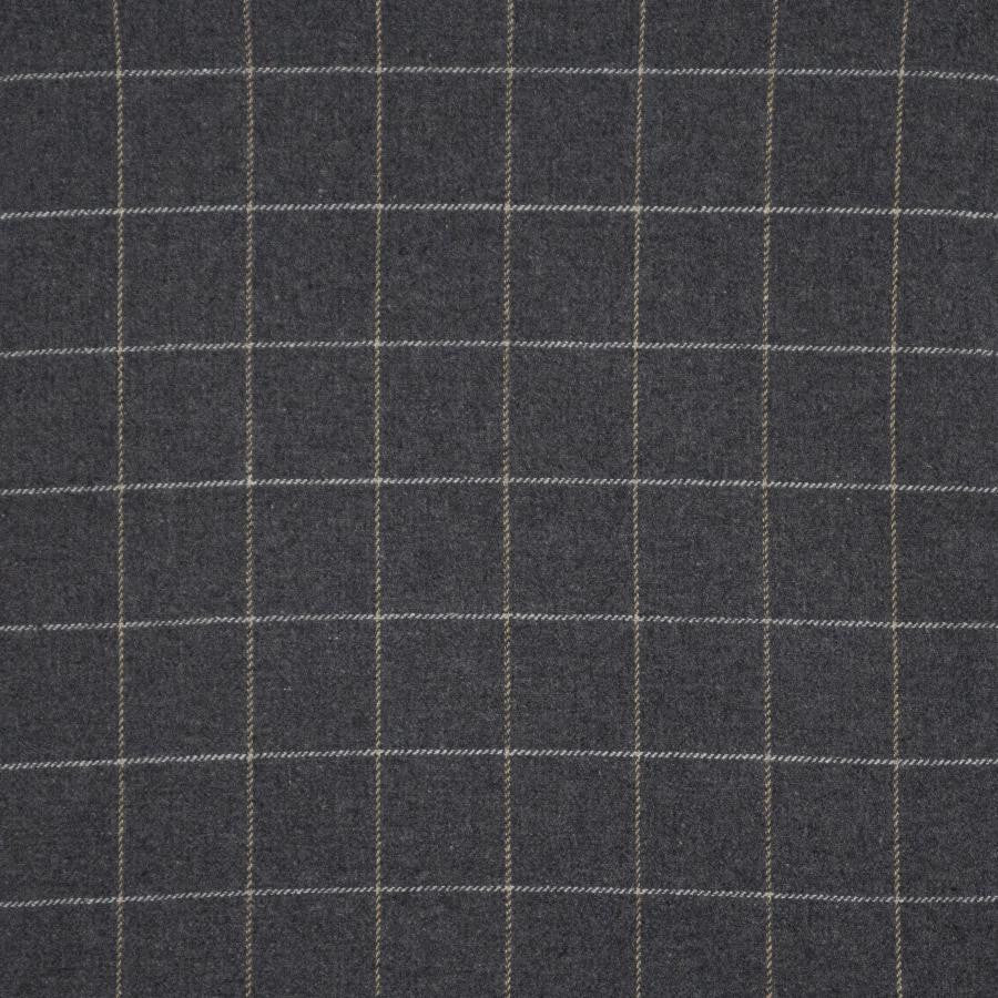 Norton # 414 Charcoal by Maxwell Fabric Menswear Ii-Plaids & Checks 40% WOOL
35% POLYESTER
15% NYLON
10% ACRYLIC INDIA V-2" H-2" 54" - Fabric Carolina -