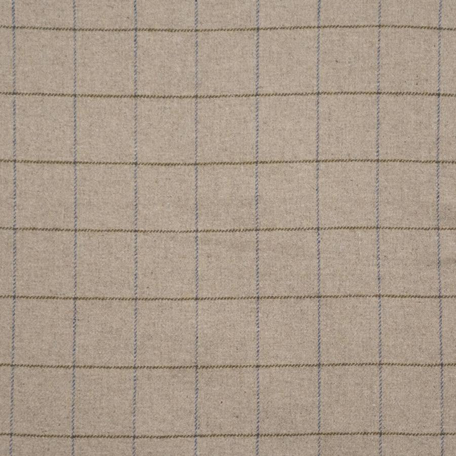 Norton # 425 Flax by Maxwell Designer Fabric Menswear Ii-Plaids & Checks 40% WOOL
35% POLYESTER
15% NYLON
10% ACRYLIC INDIA V-2" H-2" 54" - Swanky Fabrics -