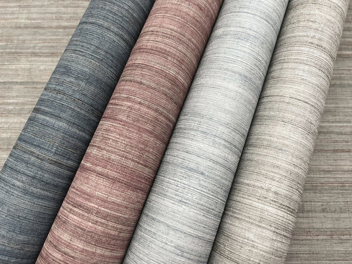 Tasar Silk Blue Wallpaper by York Wallcoverings Designer