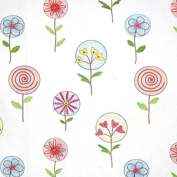 Fancy Work/Blue/Coral Emb2-004 by Grey Watkins Fabric STOCKED AT SCALAMANDRE WAREHOUSE 100% COTTON|BASECLOTH|EMB 100% VISCOSE INDIA MEDIUM DUTY Horizontal: 15" and Vertical: 12.75" 51" - Fabric Carolina -