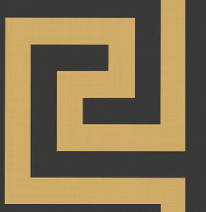 Vogue Black and Metallic Gold by Seabrook Wallpaper
