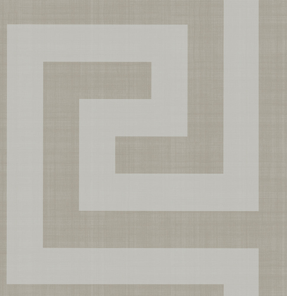 Vogue Metallic Silver and Taupe by Seabrook Wallpaper Nouveau Luxe United States 60.75 27.8" 27" - Fabric Carolina -