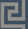 Vogue Cerulean and Metallic Silver NE50012 by Seabrook Designs Wallpaper
