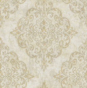 Atelier Tan, Gold, and Off-White by Seabrook Wallpaper