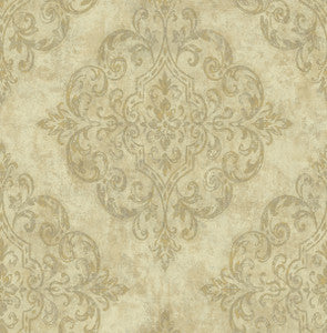 Atelier Metallic Gold and Off-White by Seabrook Wallpaper