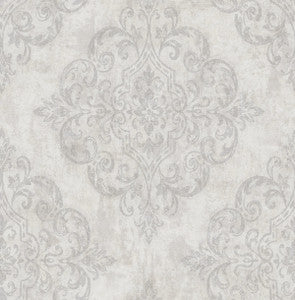 Atelier Gray, Metallic Gold, and Off-White by Seabrook Wallpaper