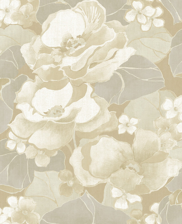Adorn Light Tan and Off-White by Seabrook Wallpaper Nouveau Luxe United States 56.05 25.2" 20.5" - Fabric Carolina -