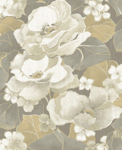 Adorn Metallic Silver, Off-White, and Tan by Seabrook Wallpaper