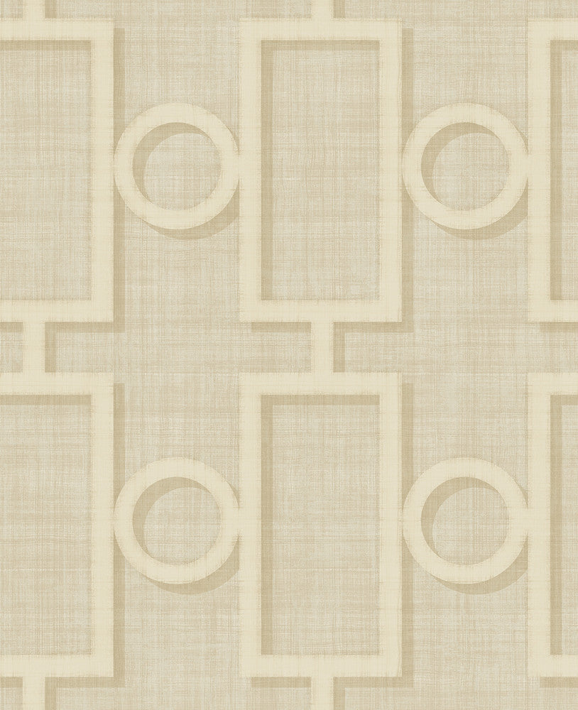 Adorn Geo Tan and Off-White by Seabrook Wallpaper Nouveau Luxe United States 56.05 25.2" 20.5" - Fabric Carolina -