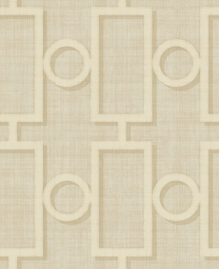 Adorn Geo Tan and Off-White by Seabrook Wallpaper Nouveau Luxe United States 56.05 25.2" 20.5" - Fabric Carolina -