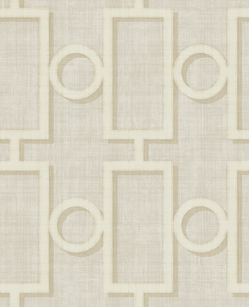 Adorn Geo Cream and Off-White by Seabrook Wallpaper Nouveau Luxe United States 56.05 25.2" 20.5" - Fabric Carolina -