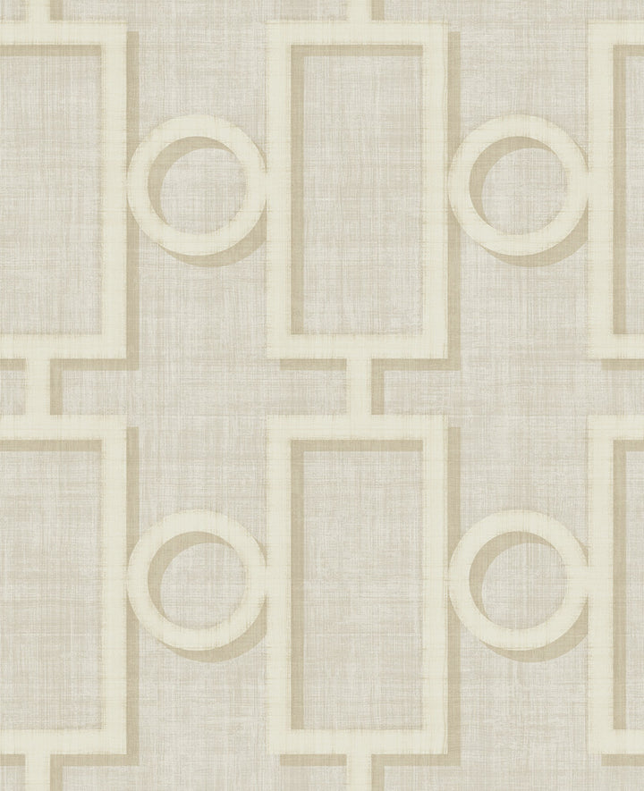 Adorn Geo Cream and Off-White by Seabrook Wallpaper Nouveau Luxe United States 56.05 25.2" 20.5" - Fabric Carolina -