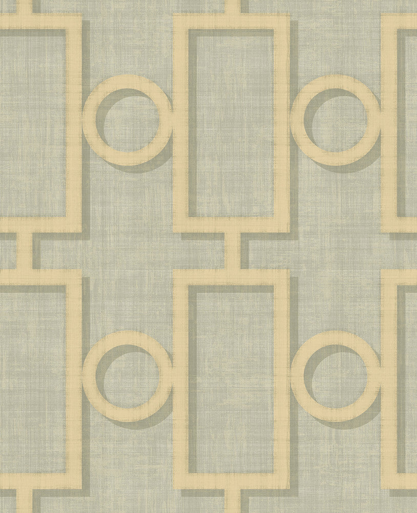 Adorn Geo Metallic Gold and Gray by Seabrook Wallpaper Nouveau Luxe United States 56.05 25.2" 20.5" - Fabric Carolina -