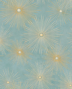 Catwalk Teal and Metallic Gold by Seabrook Wallpaper