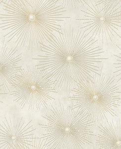 Catwalk Metallic Gold and Off-White by Seabrook Wallpaper