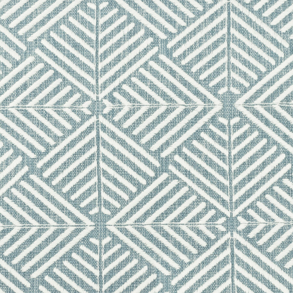 Negroni 3 Blue/White by Aoc Fabric COMFORTABLE LIVING BREEZE/INDIGO 42%POL 20%COT 19%SVI 19%LIN %VEMB INDIA Horizontal: 3.375 and Vertical: 3.125 51 in - Fabric Carolina -