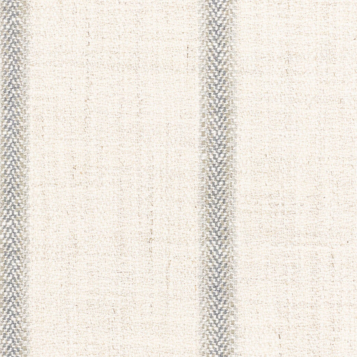 Nellie 2 Pewter by Stout Designer Fabric JUST STRIPES NATURAL/CHARCOAL 62%COT 28%SVI 9%LIN 1%POL USA Horizontal: 0.000 and Vertical: 6.875 54 in - Swanky Fabrics -