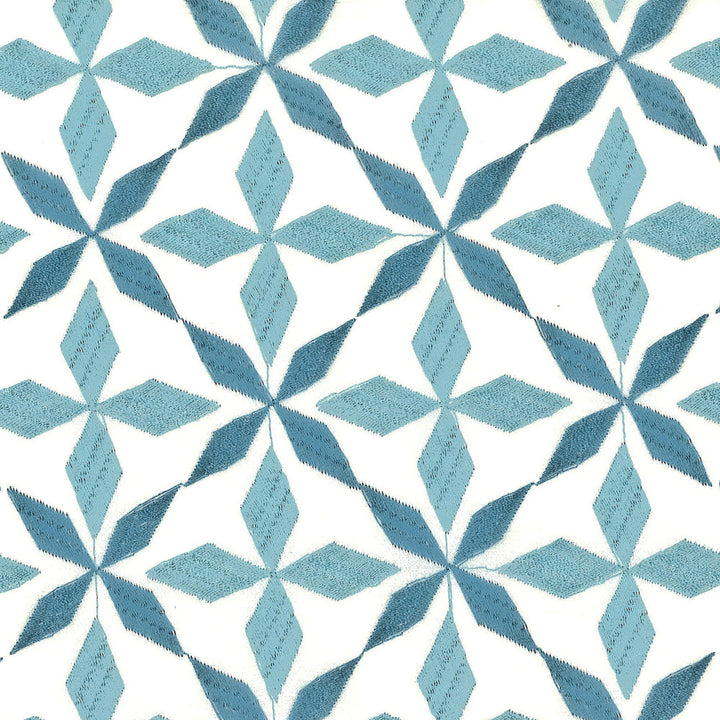 Nicole 1 Denim by Stout Fabric Comfortable Living Bluebird/Indigo 59% Cotton 41% Polyester Polyester Embroidery INDIA FLAME RETARDANT-U.F.A.C. CLASS 1 (OR A) Horizontal: 3.125 and Vertical: 3 52 in - Fabric Carolina -