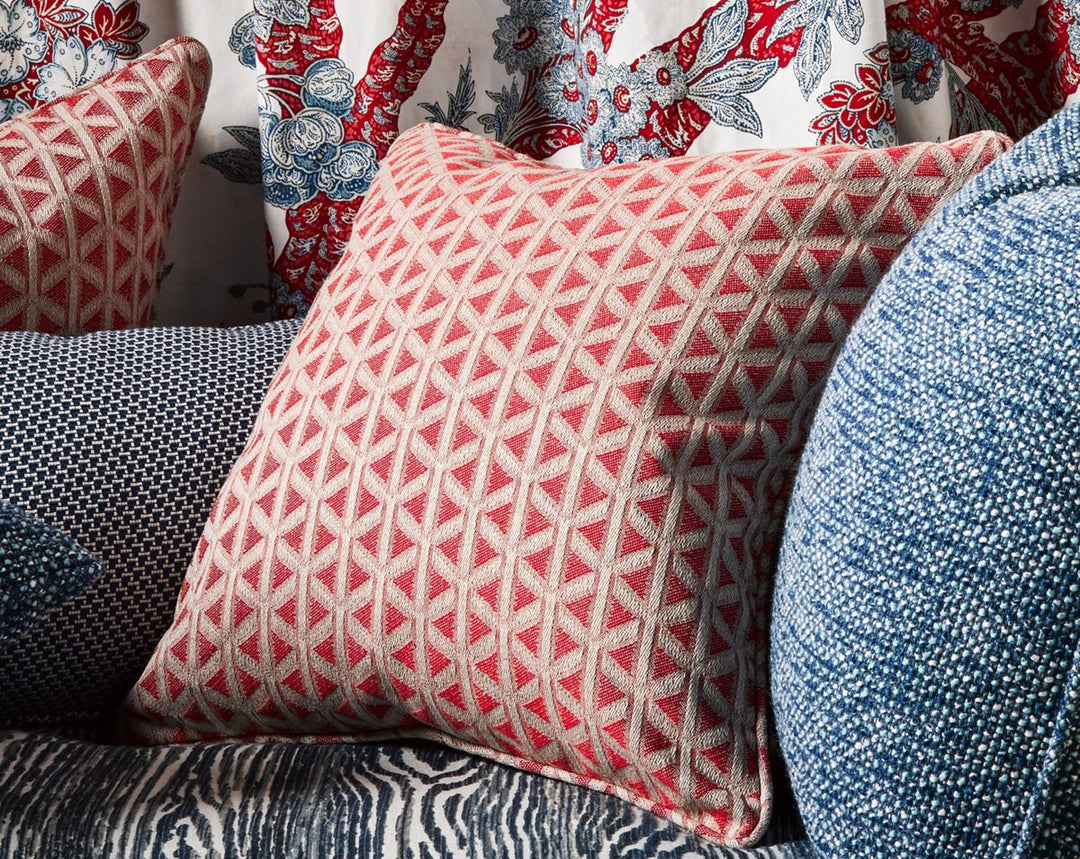 Cross Channel Pillow 22 X 22 - Rouge NKCROSPILL0005 by Scalamandre Designer Pillow