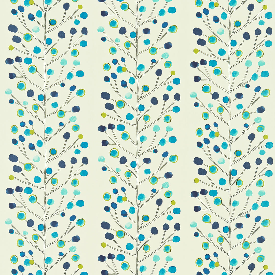 Berry Tree - Peacock/Powder Blue By Scion Fabric