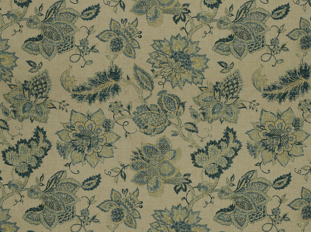 Noblesse Classic Navy Des 555 by Covington Designer Fabric 55% LINEN/45% VISCOSE KOR Horizontal: 27 and Vertical: 24.75 54 - Swanky Fabrics -