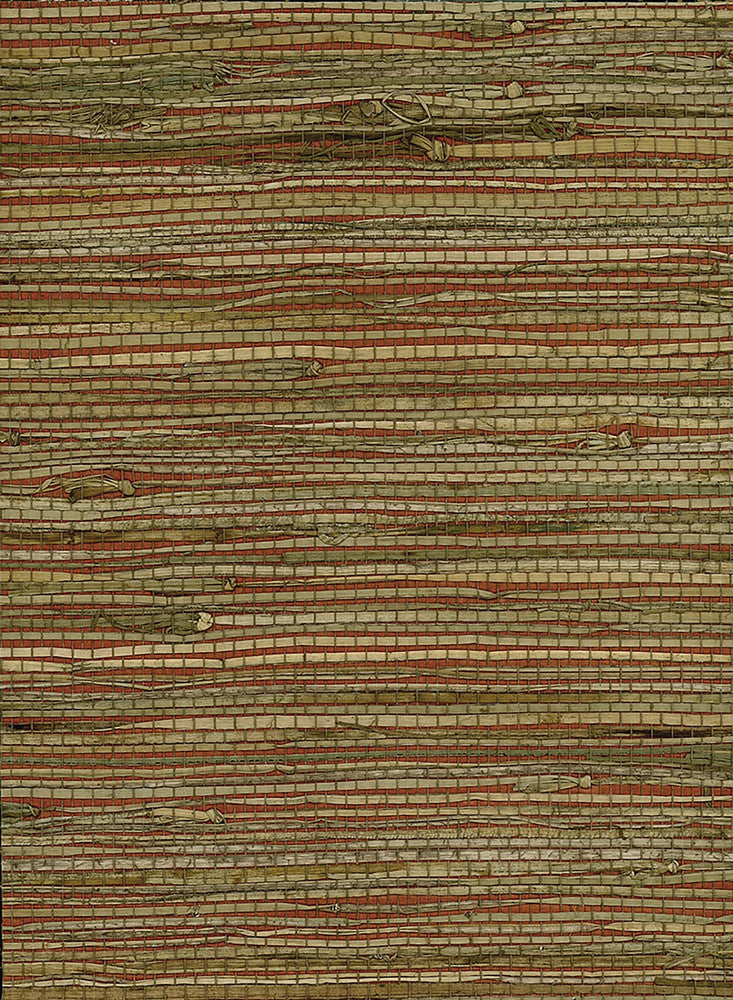 Rushcloth Red, Tan by Seabrook Wallpaper Natural Resource China 72 0" 36" - Fabric Carolina -