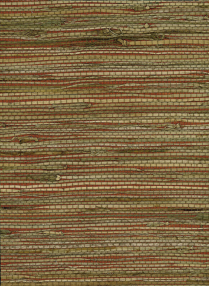 Rushcloth Red, Tan by Seabrook Wallpaper Natural Resource China 72 0" 36" - Fabric Carolina -