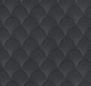 Metallic Black Scallop Wallpaper by Candice Olson