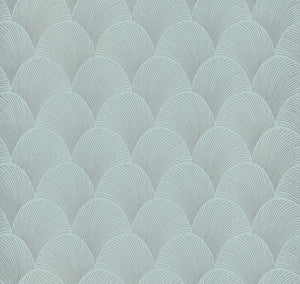 Metallic Blue Pearl Scallop Wallpaper by Candice Olson