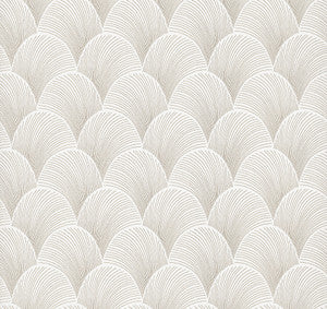 Metallic White Gold Scallop Wallpaper by Candice Olson