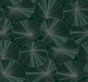 Layered Deep Green Lily Pads Wallpaper by Candice Olson
