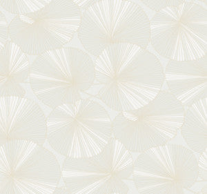 Layered White Lily Pads Wallpaper by Candice Olson