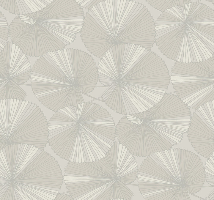 Layered Grey Lily Pads Wallpaper by Candice Olson Natural Discovery Covers about 60.8 square feet 27-in by 27-ft long roll Unpasted 25.25 - Fabric Carolina -