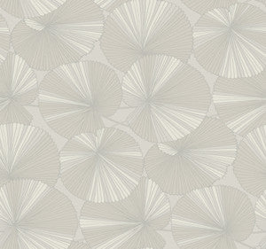 Layered Grey Lily Pads Wallpaper by Candice Olson