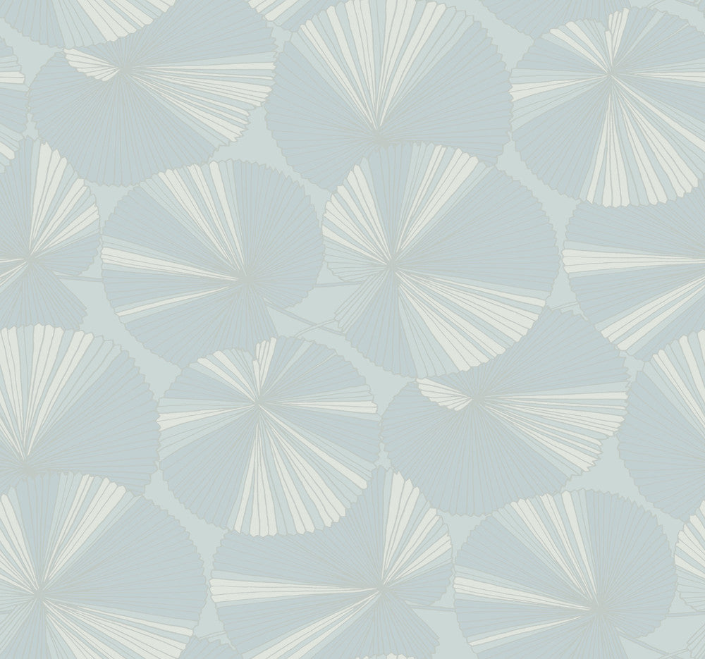 Layered Spa Lily Pads Wallpaper by Candice Olson Natural Discovery Covers about 60.8 square feet 27-in by 27-ft long roll Unpasted 25.25 - Fabric Carolina -