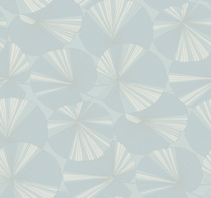 Layered Spa Lily Pads Wallpaper by Candice Olson Natural Discovery Covers about 60.8 square feet 27-in by 27-ft long roll Unpasted 25.25 - Fabric Carolina -