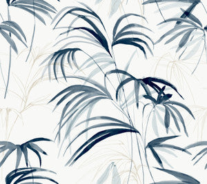 Inky Blue Palms Wallpaper by Candice Olson